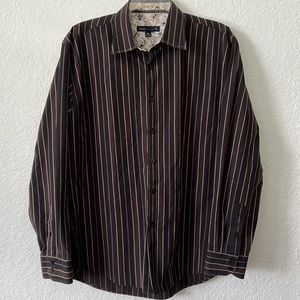 BLUE Pronto Uomo Long sleeve button down collared Men’s cotton‎ shirt size XL